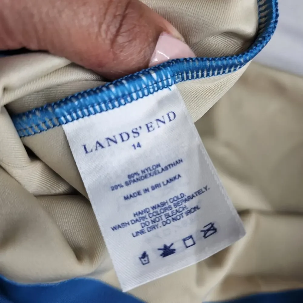 Land's End Swim Skort Womens Sz 14 Light Blue Ready To Wear Resort Summer